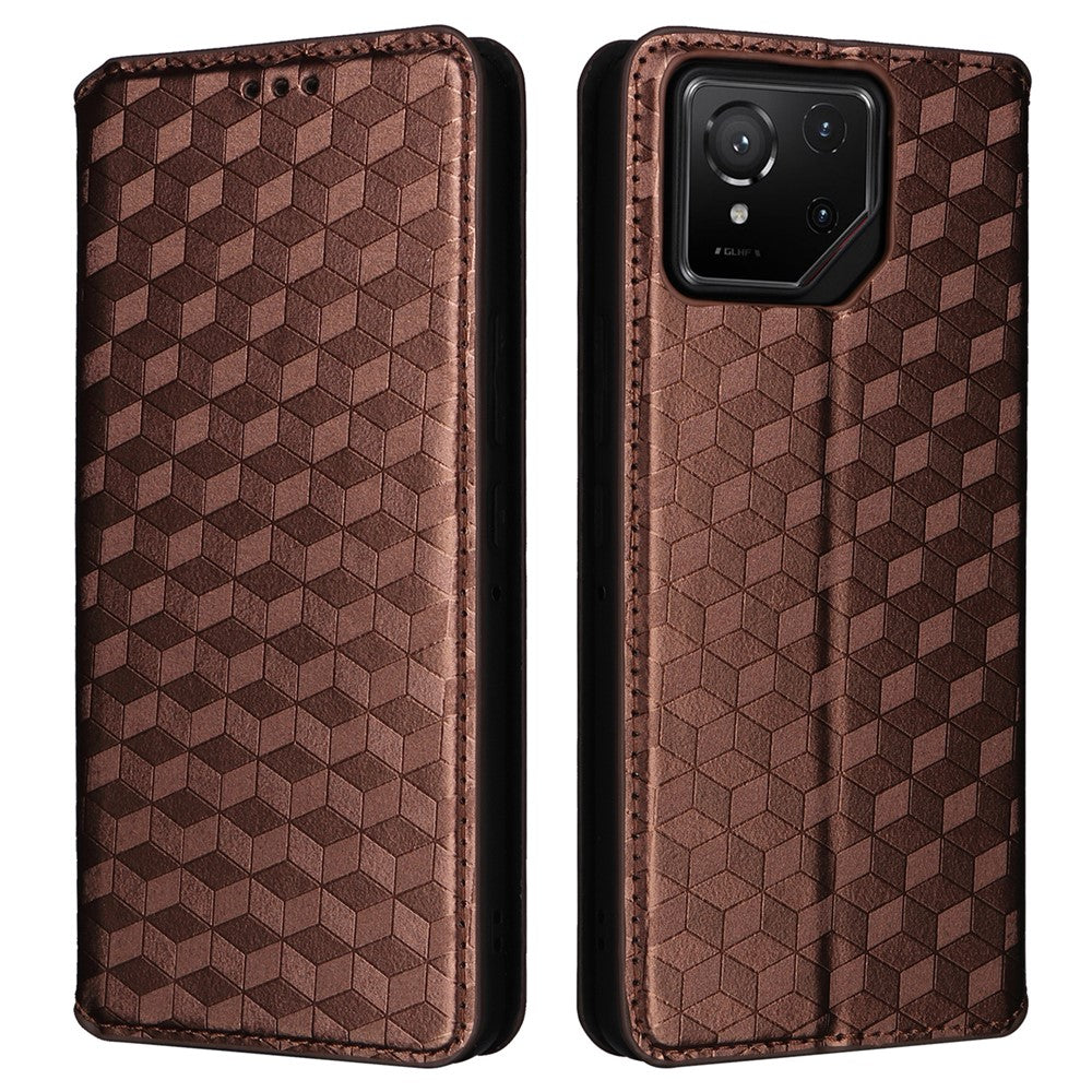 For Asus ROG Phone 9 Pro 5G / Phone 9 5G Case Wallet Rhombus Imprinted Leather Phone Cover