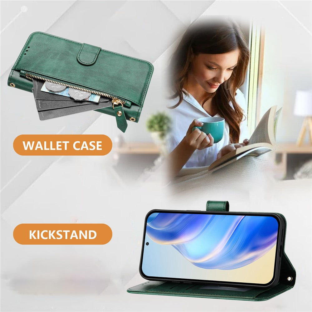 For Xiaomi Poco X7 Pro 5G Case Zipper Pocket Multiple Card Slots Leather Phone Cover