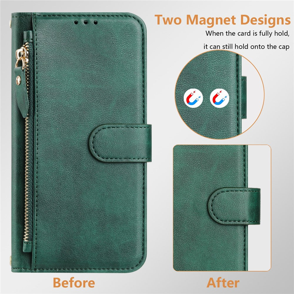 For Xiaomi Poco X7 Pro 5G Case Zipper Pocket Multiple Card Slots Leather Phone Cover