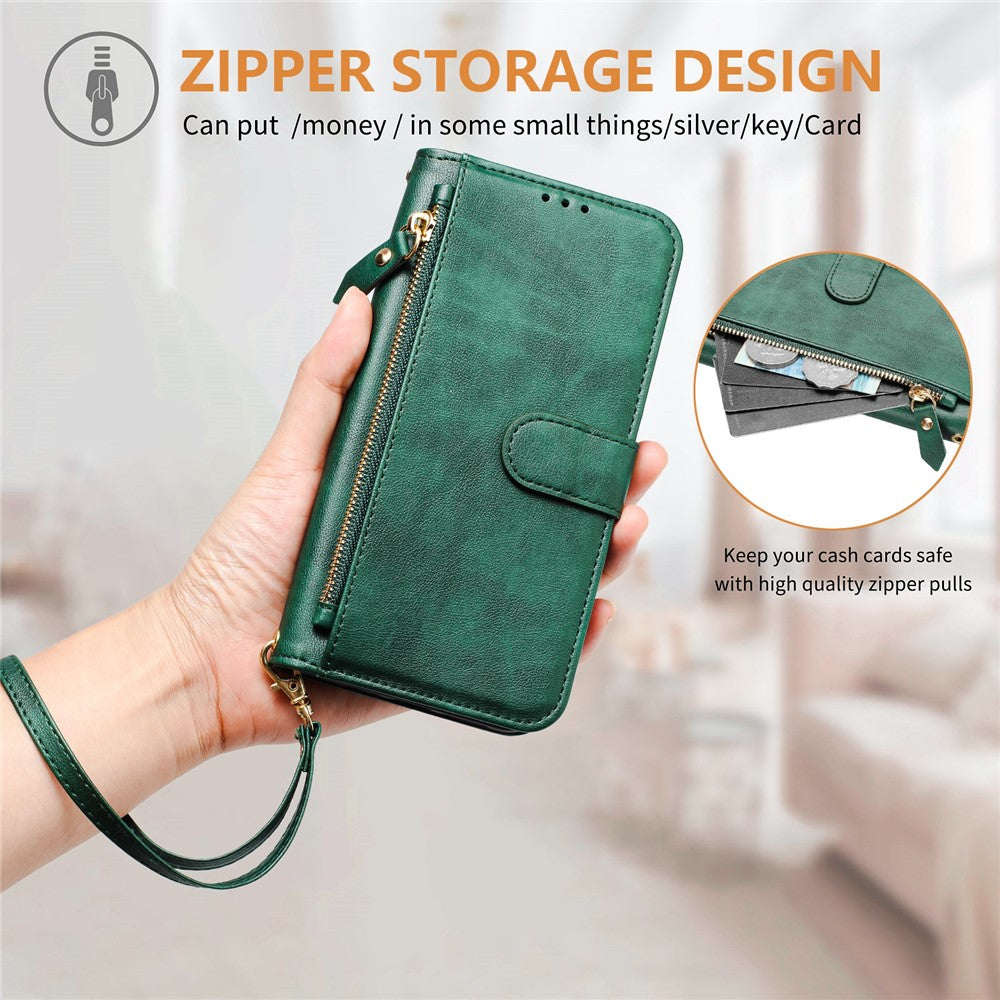 For Xiaomi Poco X7 Pro 5G Case Zipper Pocket Multiple Card Slots Leather Phone Cover