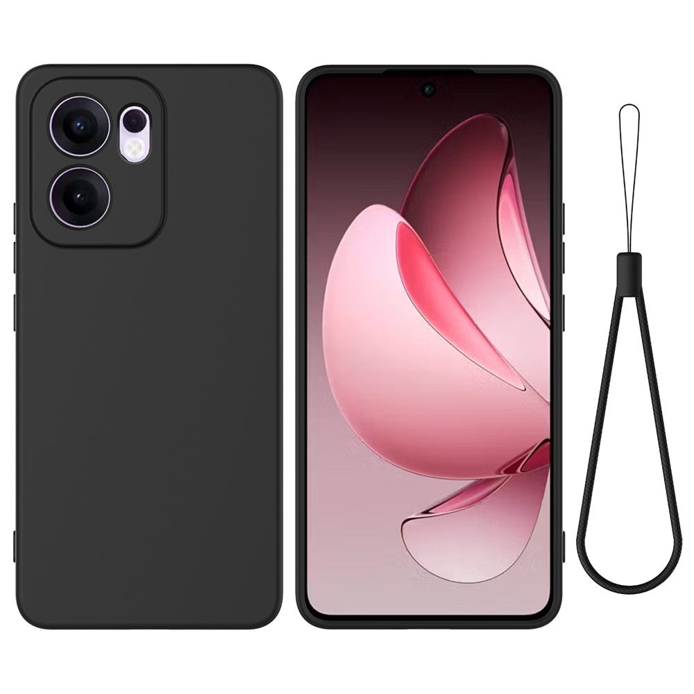 For Oppo Reno13 F 5G (Reno 13 FS 5G) / 4G Liquid Silicone Case Phone Back Cover with Hand Strap