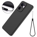 For Oppo Reno13 F 5G (Reno 13 FS 5G) / 4G Liquid Silicone Case Phone Back Cover with Hand Strap