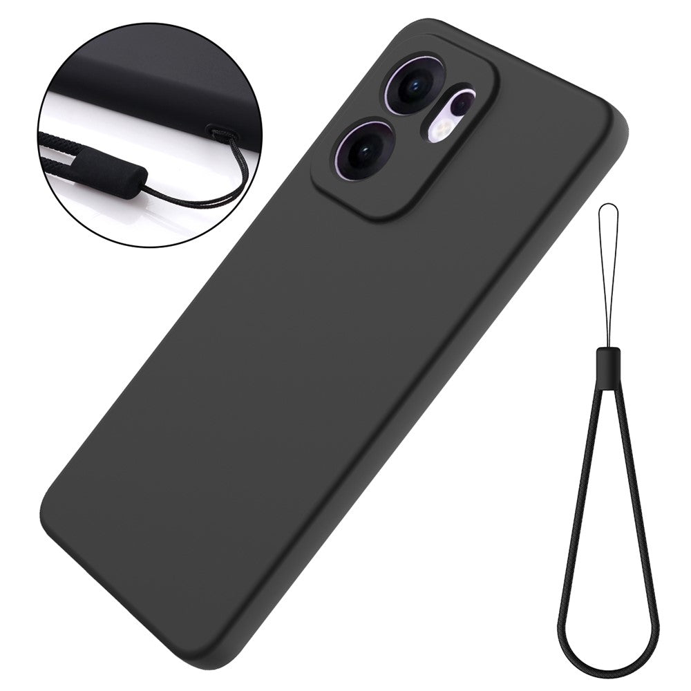 For Oppo Reno13 F 5G (Reno 13 FS 5G) / 4G Liquid Silicone Case Phone Back Cover with Hand Strap
