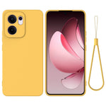 For Oppo Reno13 F 5G (Reno 13 FS 5G) / 4G Liquid Silicone Case Phone Back Cover with Hand Strap