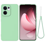 For Oppo Reno13 F 5G (Reno 13 FS 5G) / 4G Liquid Silicone Case Phone Back Cover with Hand Strap