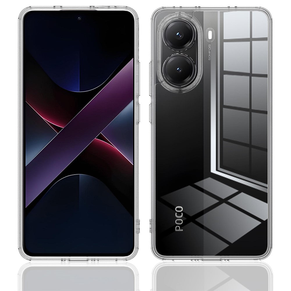 For Xiaomi Poco X7 Pro 5G Clear Phone Case TPU+Acrylic Shockproof Phone Back Cover