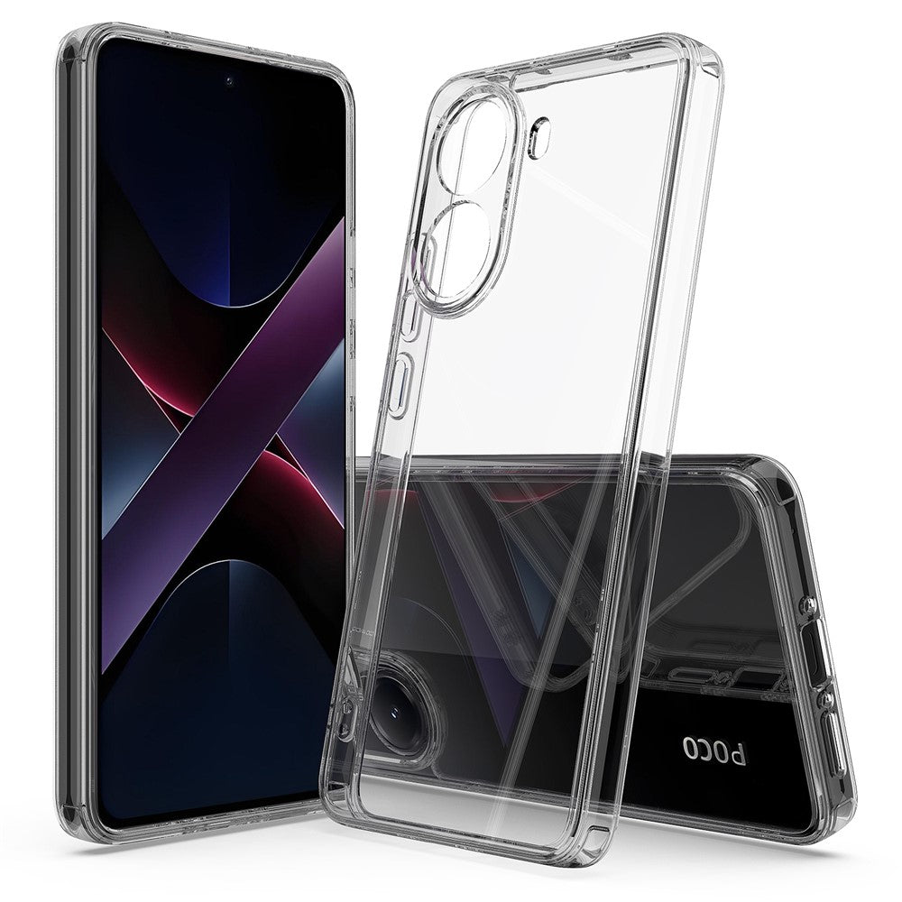 For Xiaomi Poco X7 Pro 5G Clear Phone Case TPU+Acrylic Shockproof Phone Back Cover