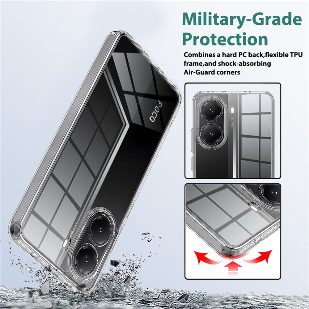 For Xiaomi Poco X7 Pro 5G Clear Phone Case TPU+Acrylic Shockproof Phone Back Cover