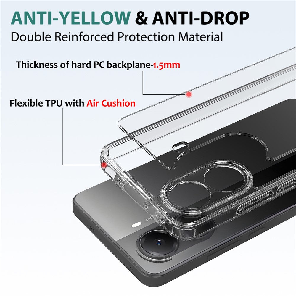For Xiaomi Poco X7 Pro 5G Clear Phone Case TPU+Acrylic Shockproof Phone Back Cover