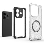 For Xiaomi Redmi Note 14 4G (163.25mm) Magnetic Case Honeycomb Design TPU + PC Phone Cover