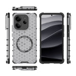 For Xiaomi Redmi Note 14 4G (163.25mm) Magnetic Case Honeycomb Design TPU + PC Phone Cover