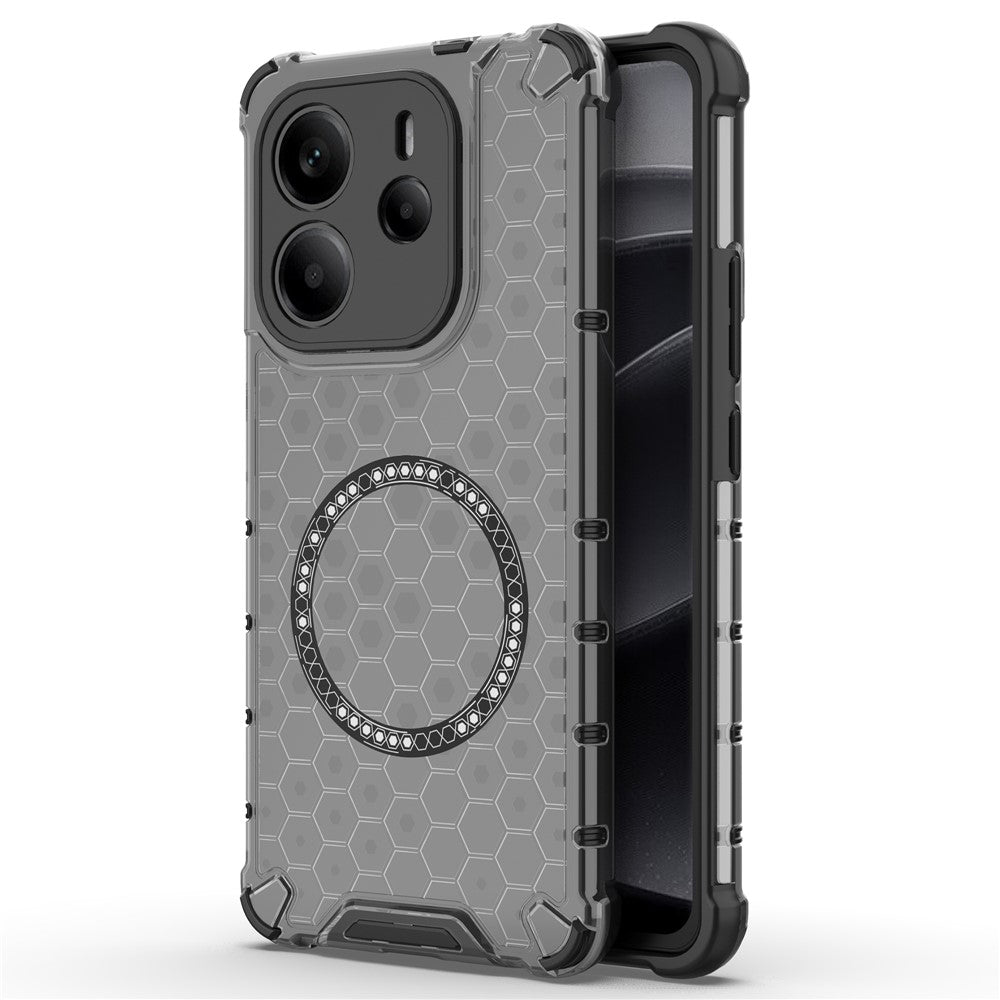 For Xiaomi Redmi Note 14 4G (163.25mm) Magnetic Case Honeycomb Design TPU + PC Phone Cover