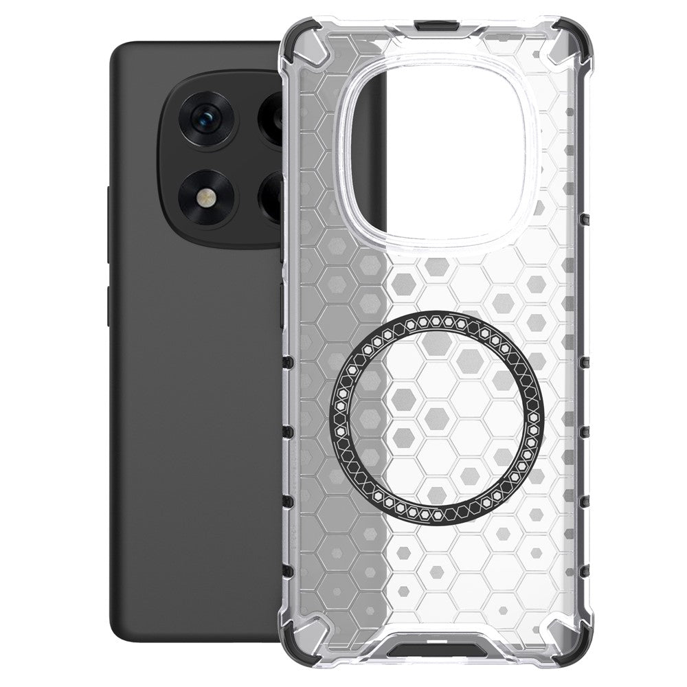 For Xiaomi Redmi Note 14 Pro 4G Magnetic Case Honeycomb Design TPU + PC Phone Cover