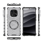 For Xiaomi Redmi Note 14 Pro 4G Magnetic Case Honeycomb Design TPU + PC Phone Cover