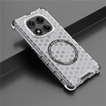 For Xiaomi Redmi Note 14 Pro 4G Magnetic Case Honeycomb Design TPU + PC Phone Cover