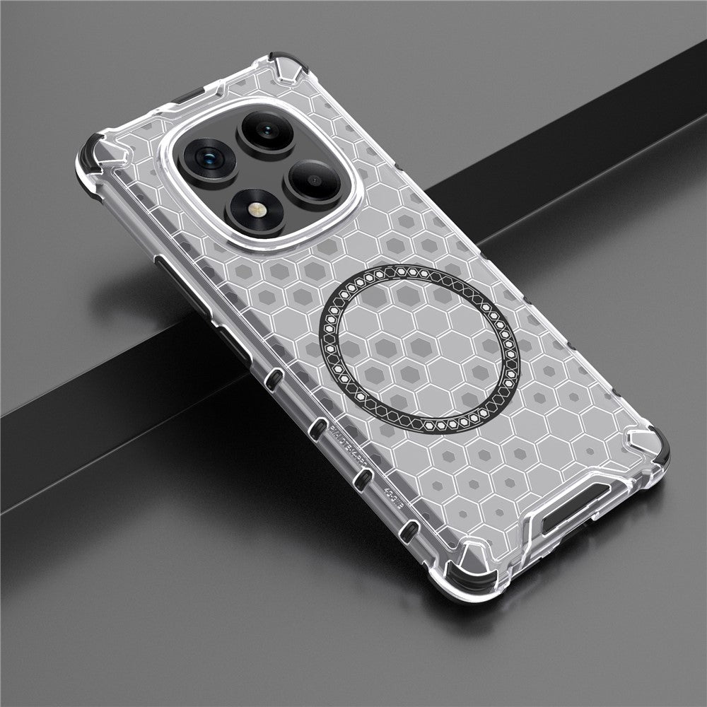 For Xiaomi Redmi Note 14 Pro 4G Magnetic Case Honeycomb Design TPU + PC Phone Cover