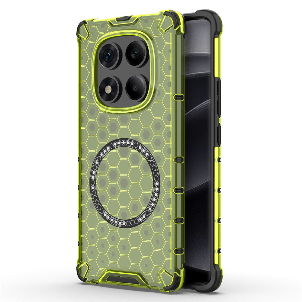 For Xiaomi Redmi Note 14 Pro 4G Magnetic Case Honeycomb Design TPU + PC Phone Cover