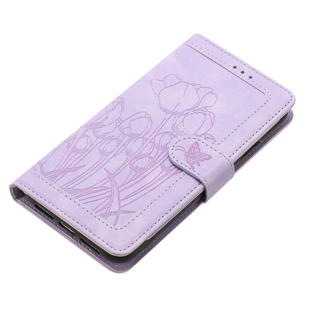 For Xiaomi Redmi Note 14 Pro+ 5G Tulip Leather Case Phone Cover with 5 Card Slots Wallet