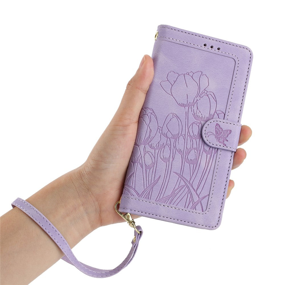 For Xiaomi Redmi Note 14 Pro+ 5G Tulip Leather Case Phone Cover with 5 Card Slots Wallet