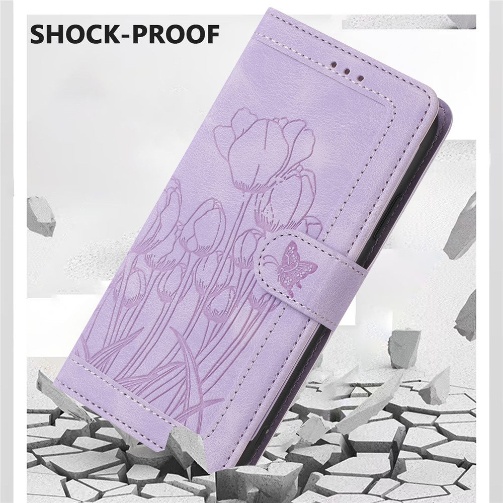 For Xiaomi Redmi Note 14 Pro+ 5G Tulip Leather Case Phone Cover with 5 Card Slots Wallet