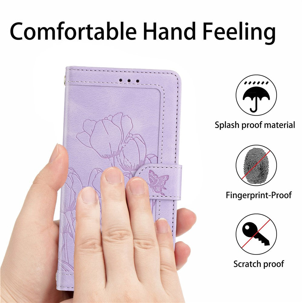 For Xiaomi Redmi Note 14 Pro+ 5G Tulip Leather Case Phone Cover with 5 Card Slots Wallet