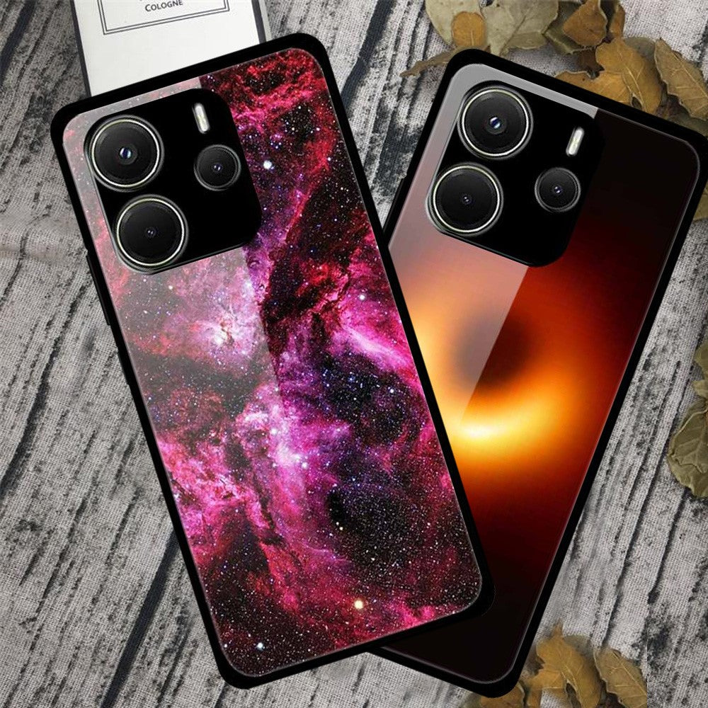 For Xiaomi Redmi Note 14 4G (163.25mm) Case Anti Drop PC + Tempered Glass + TPU Phone Cover Pattern Printing