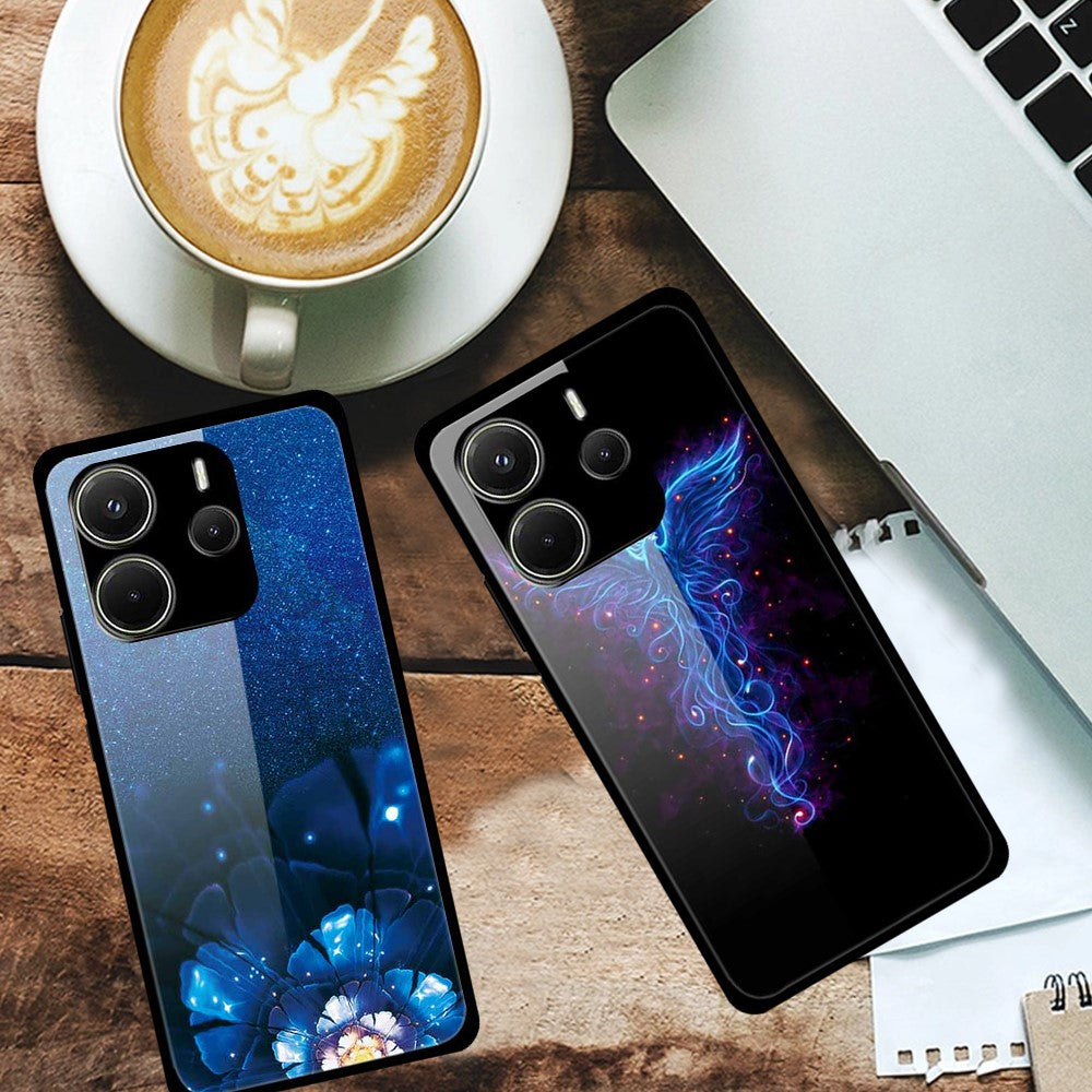 For Xiaomi Redmi Note 14 4G (163.25mm) Case Anti Drop PC + Tempered Glass + TPU Phone Cover Pattern Printing