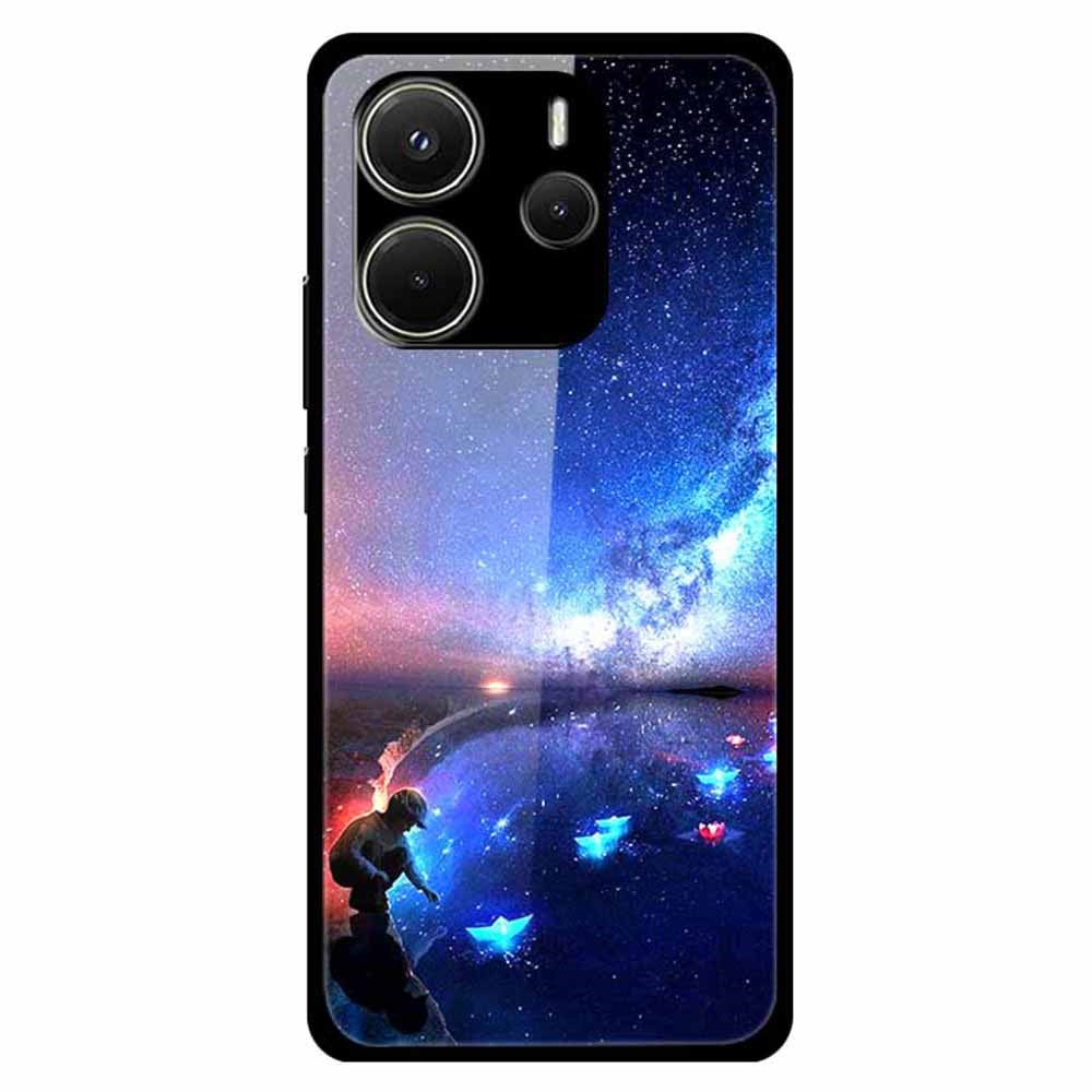 For Xiaomi Redmi Note 14 4G (163.25mm) Case Anti Drop PC + Tempered Glass + TPU Phone Cover Pattern Printing