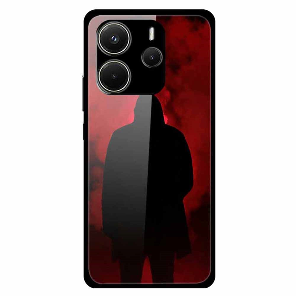 For Xiaomi Redmi Note 14 4G (163.25mm) Case Stylish Pattern PC+TPU+Tempered Glass Cell Phone Cover