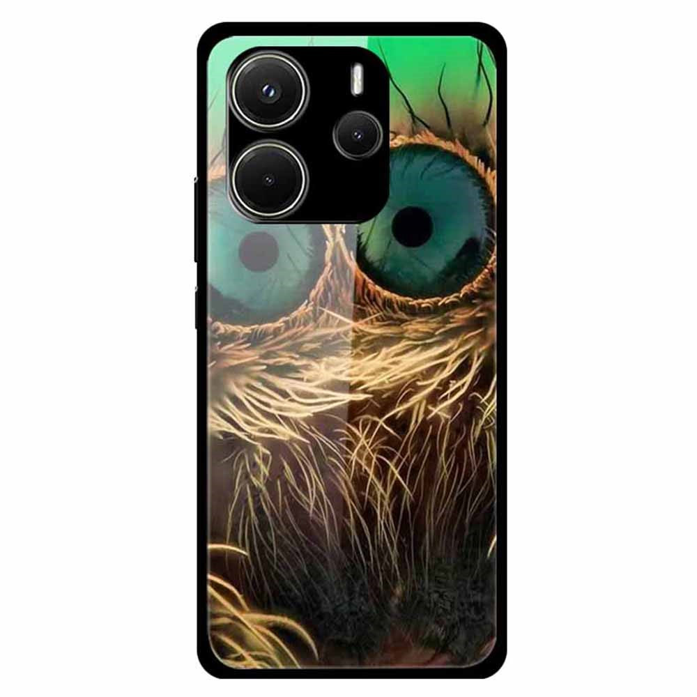 For Xiaomi Redmi Note 14 4G (163.25mm) Case Stylish Pattern PC+TPU+Tempered Glass Cell Phone Cover
