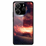 For Xiaomi Redmi Note 14 4G (163.25mm) Case Stylish Pattern PC+TPU+Tempered Glass Cell Phone Cover