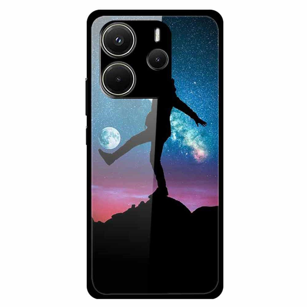 For Xiaomi Redmi Note 14 4G (163.25mm) Case Stylish Pattern PC+TPU+Tempered Glass Cell Phone Cover