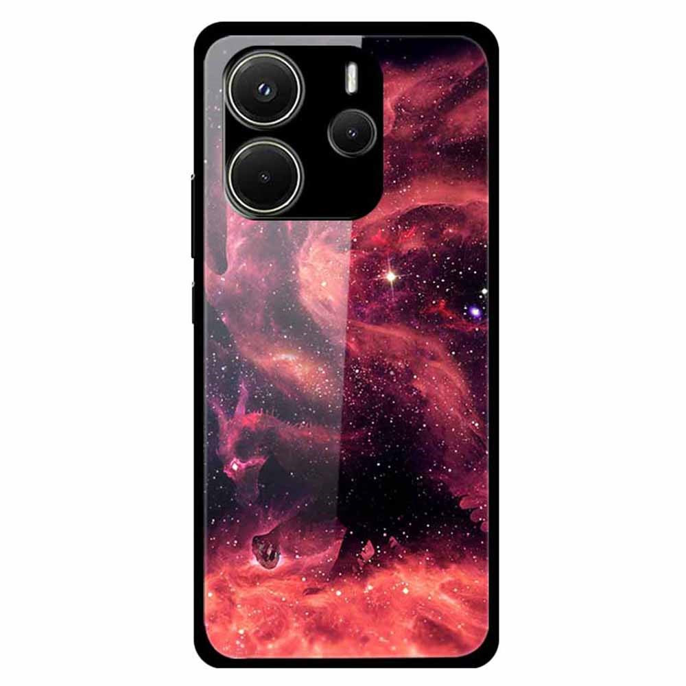 For Xiaomi Redmi Note 14 4G (163.25mm) Case Stylish Pattern PC+TPU+Tempered Glass Cell Phone Cover