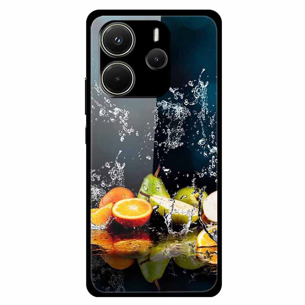 For Xiaomi Redmi Note 14 4G (163.25mm) Case Pattern Printed Tempered Glass Phone Cover