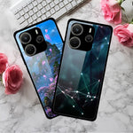 For Xiaomi Redmi Note 14 4G (163.25mm) Case Pattern Printed Tempered Glass Phone Cover