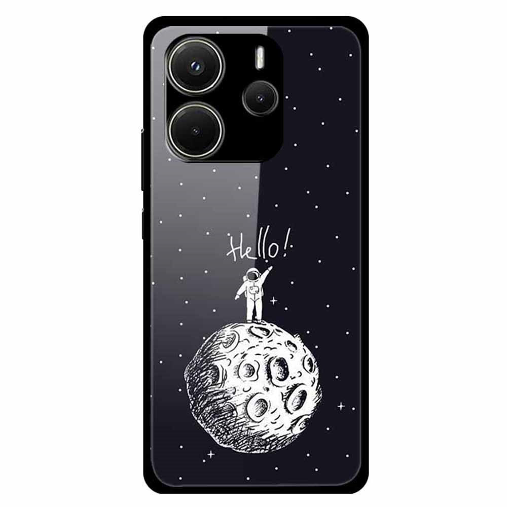 For Xiaomi Redmi Note 14 4G (163.25mm) Case Pattern Printed Tempered Glass Phone Cover
