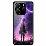 For Xiaomi Redmi Note 14 4G (163.25mm) Case Pattern Printed Tempered Glass Phone Cover
