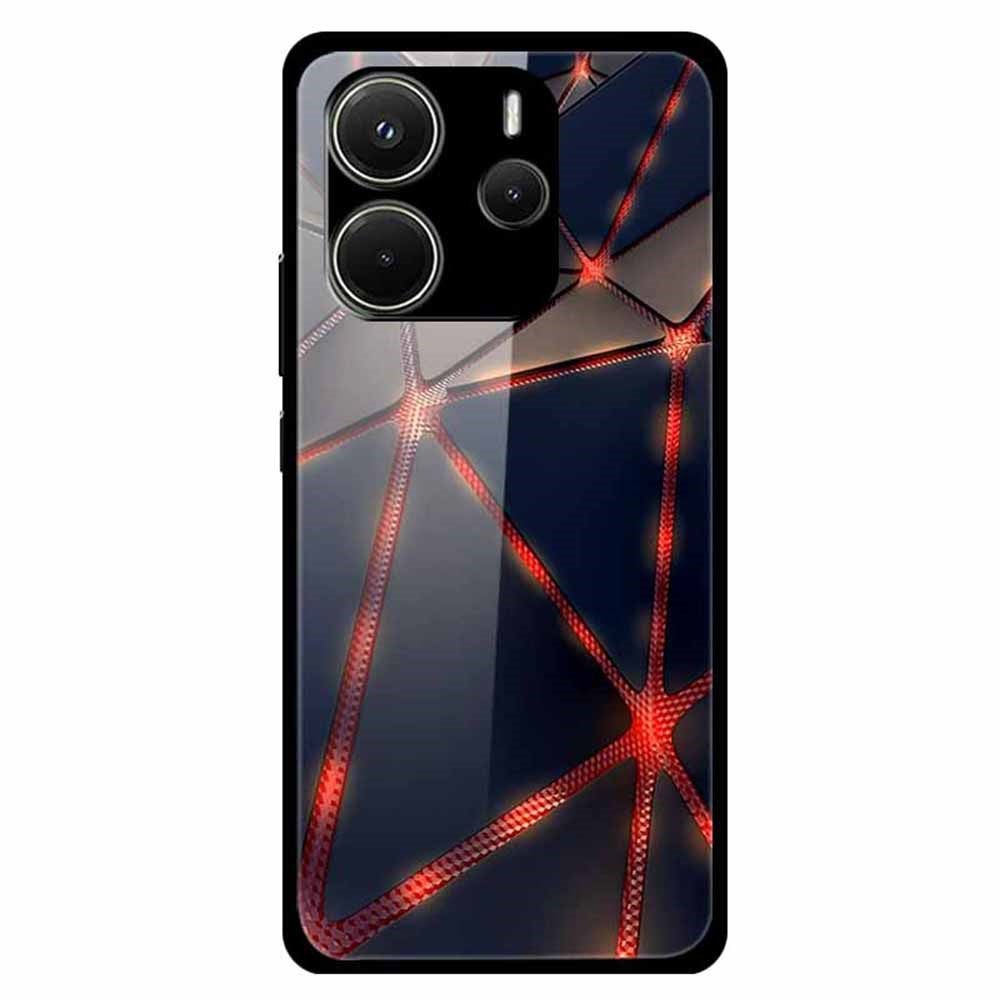 For Xiaomi Redmi Note 14 4G (163.25mm) Case Pattern Printed Tempered Glass Phone Cover