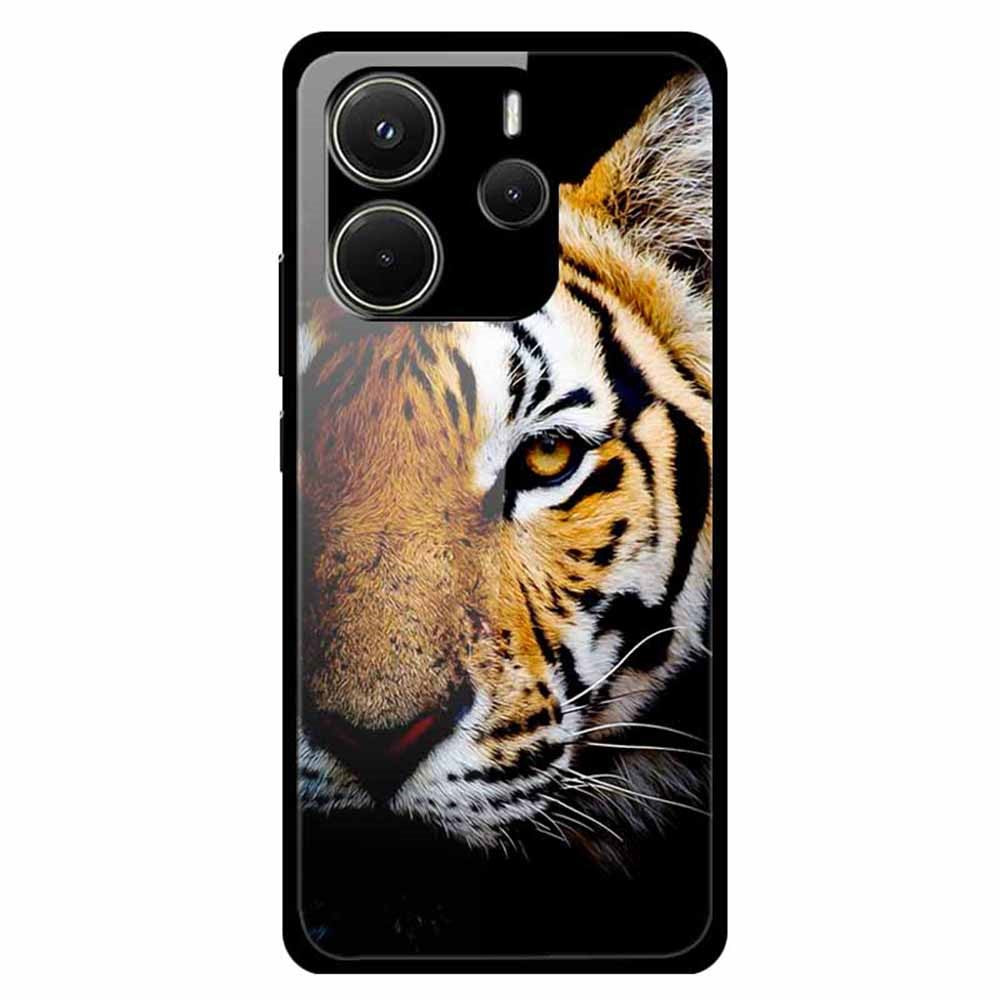 For Xiaomi Redmi Note 14 4G (163.25mm) Case Pattern Printed Tempered Glass Phone Cover