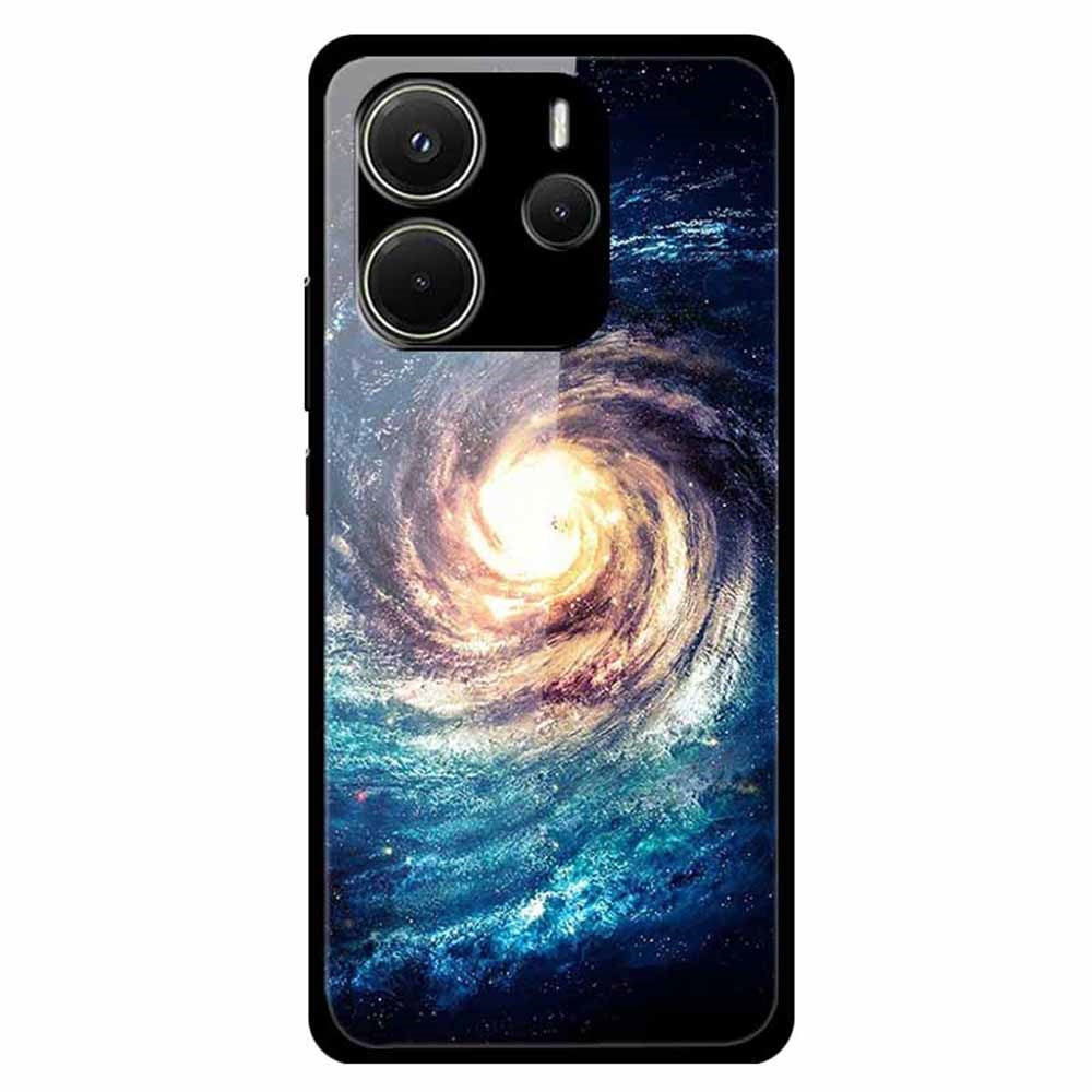 For Xiaomi Redmi Note 14 4G (163.25mm) Case Pattern Printed Tempered Glass Phone Cover