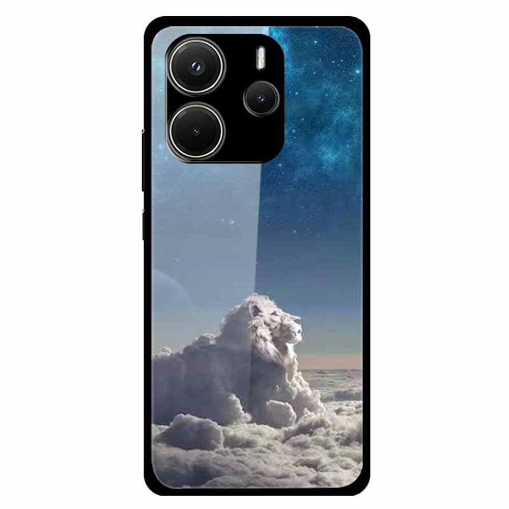 For Xiaomi Redmi Note 14 4G (163.25mm) Case Anti-Scratch Tempered Glass Pattern Phone Cover