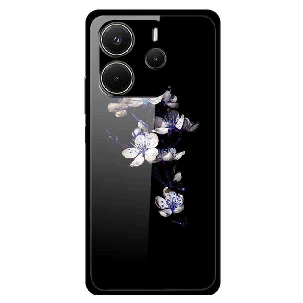 For Xiaomi Redmi Note 14 4G (163.25mm) Case Anti-Scratch Tempered Glass Pattern Phone Cover