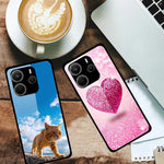 For Xiaomi Redmi Note 14 4G (163.25mm) Case Pattern Print Tempered Glass + TPU Phone Back Cover