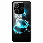 For Xiaomi Redmi Note 14 4G (163.25mm) Case Pattern Print Tempered Glass + TPU Phone Back Cover