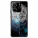 For Xiaomi Redmi Note 14 4G (163.25mm) Case Pattern Print Tempered Glass + TPU Phone Back Cover