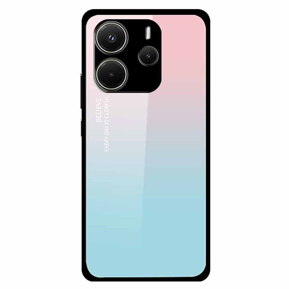 For Xiaomi Redmi Note 14 4G (163.25mm) Case Pattern Print Tempered Glass + TPU Phone Back Cover