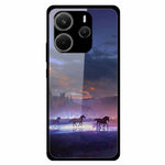 For Xiaomi Redmi Note 14 4G (163.25mm) Case Pattern Print Tempered Glass + TPU Phone Back Cover