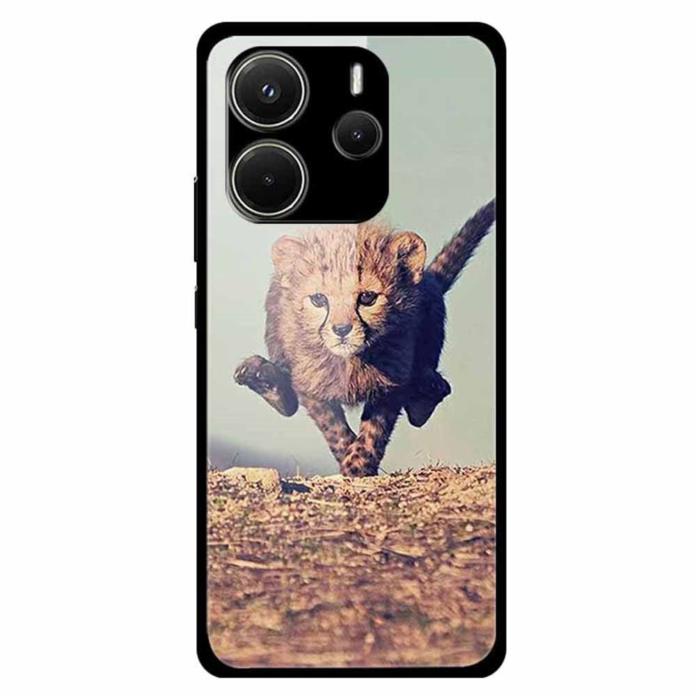 For Xiaomi Redmi Note 14 4G (163.25mm) Case Pattern Print Tempered Glass + TPU Phone Back Cover