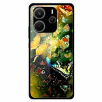 For Xiaomi Redmi Note 14 4G (163.25mm) Case Pattern Print Tempered Glass + TPU Phone Back Cover
