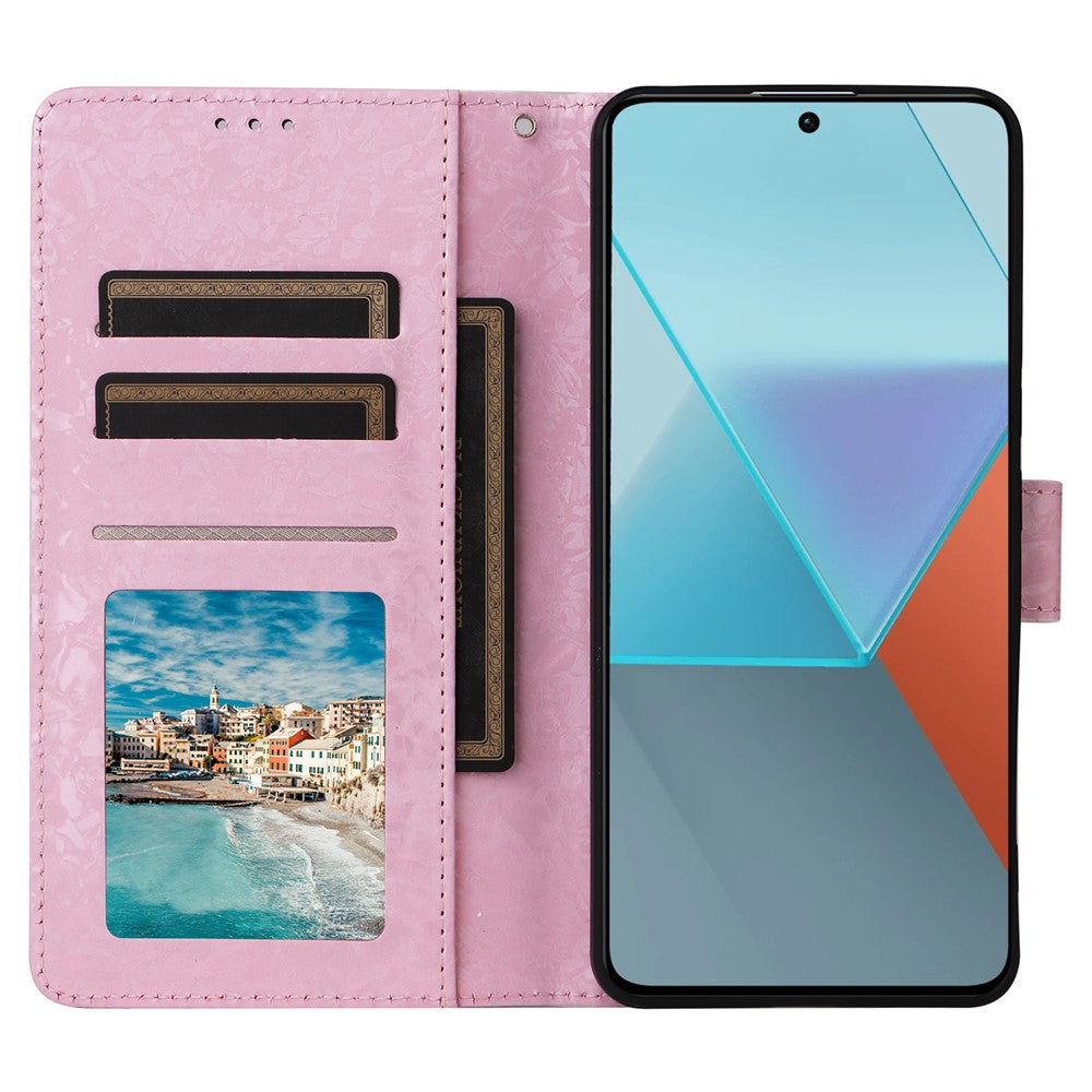 For Xiaomi Redmi Note 14 5G Case RFID Blocking Flower Leather Phone Cover